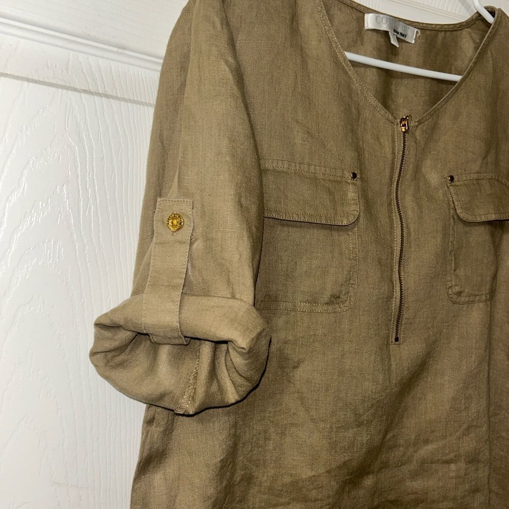 Ellen Tracy Beige Linen Top/Blouse(Size Medium) - Picture 8 of 8
